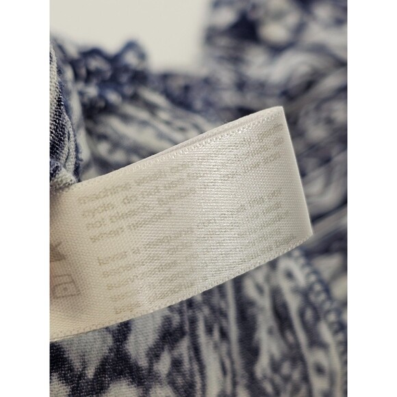 ALK Women's L Three Dots Aztec Pull On Palazzo High Waist Wide Leg Pants Blue - Picture 8 of 8